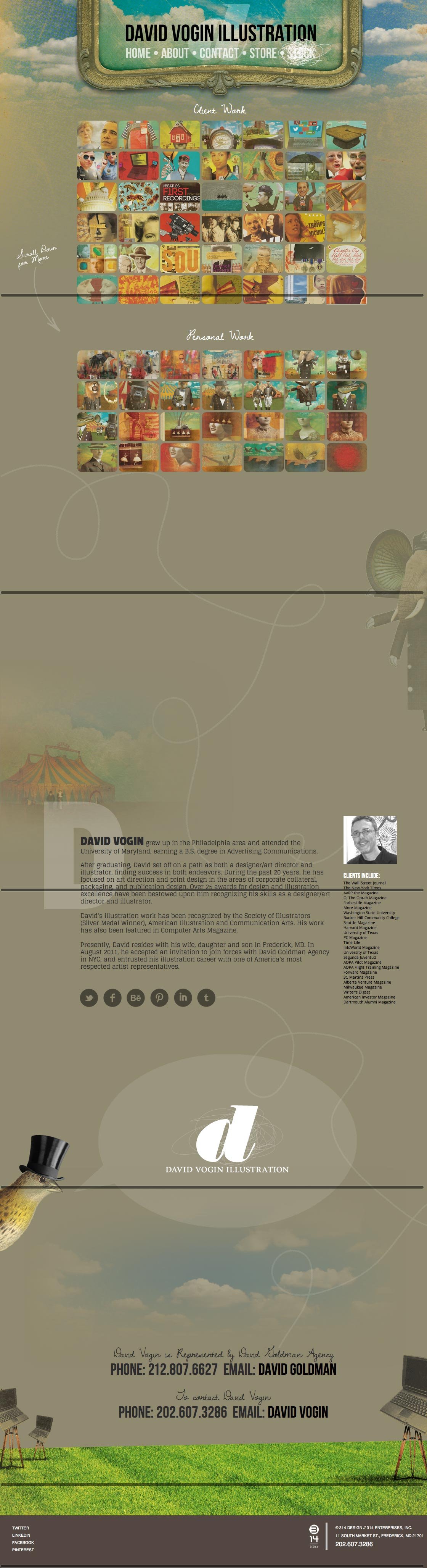 David Vogin Illustration Website Screenshot