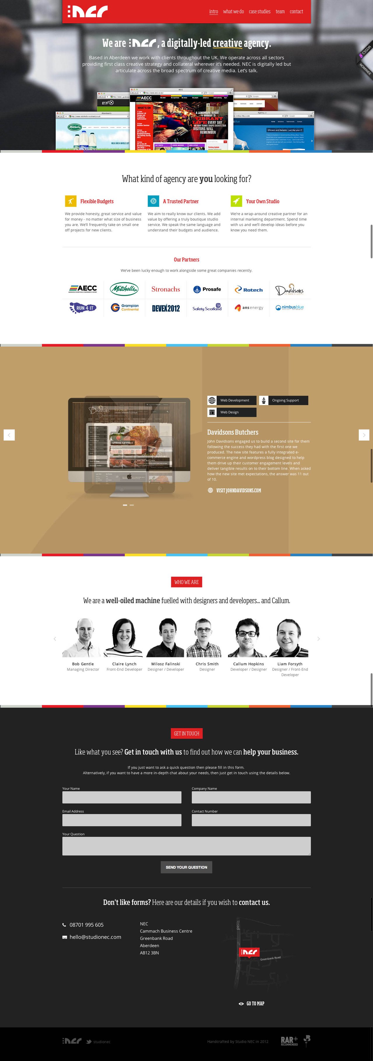 Studio NEC Website Screenshot