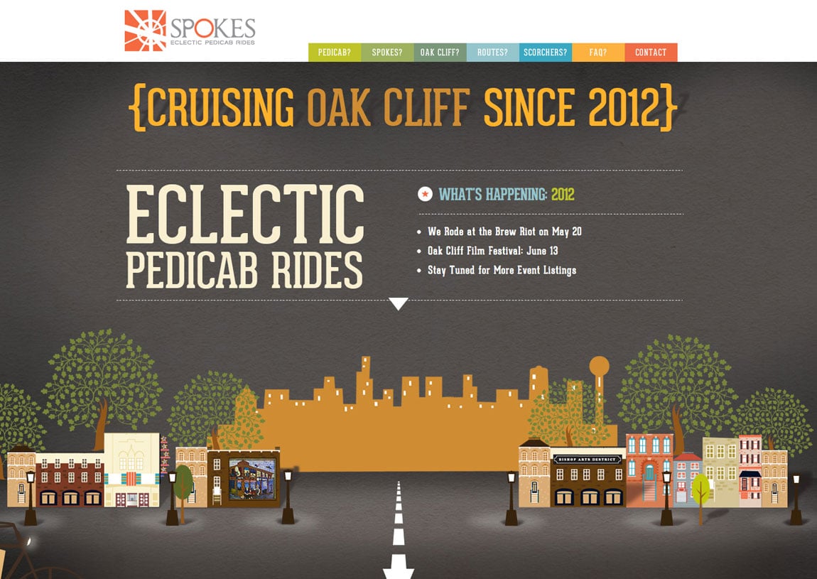 Spokes Pedicabs Website Screenshot