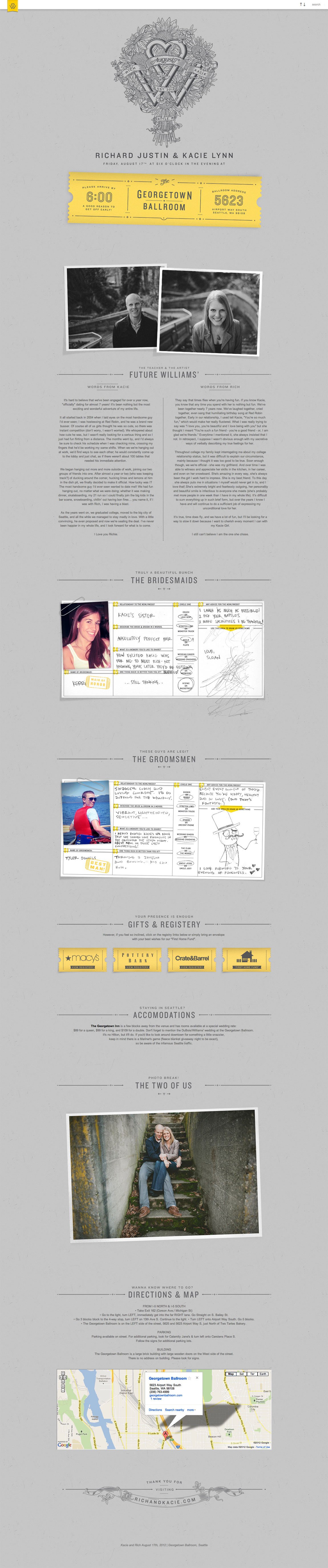 Rich and Kacie Website Screenshot