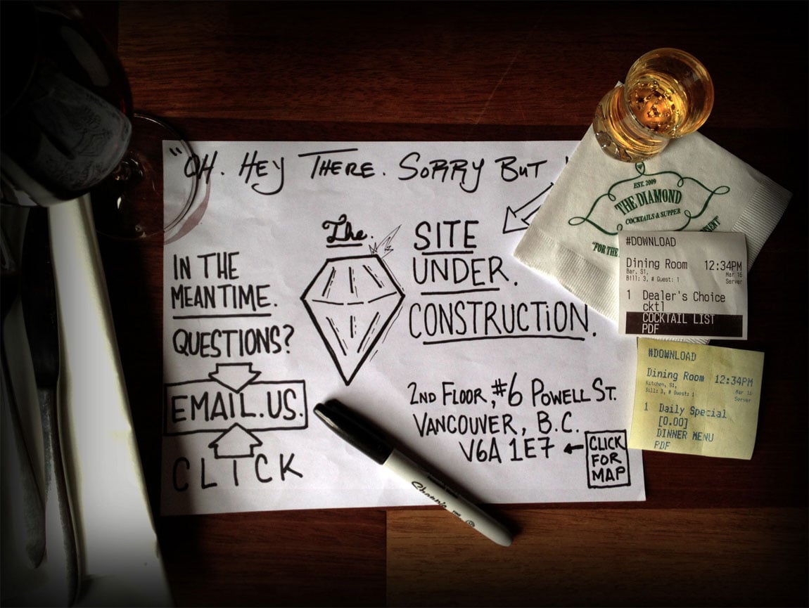 The Diamond Restaurant Website Screenshot