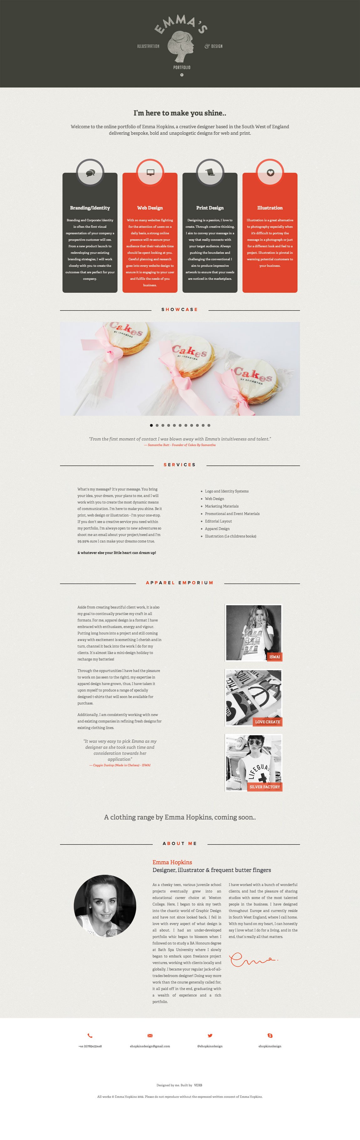 Emma Hopkins Website Screenshot