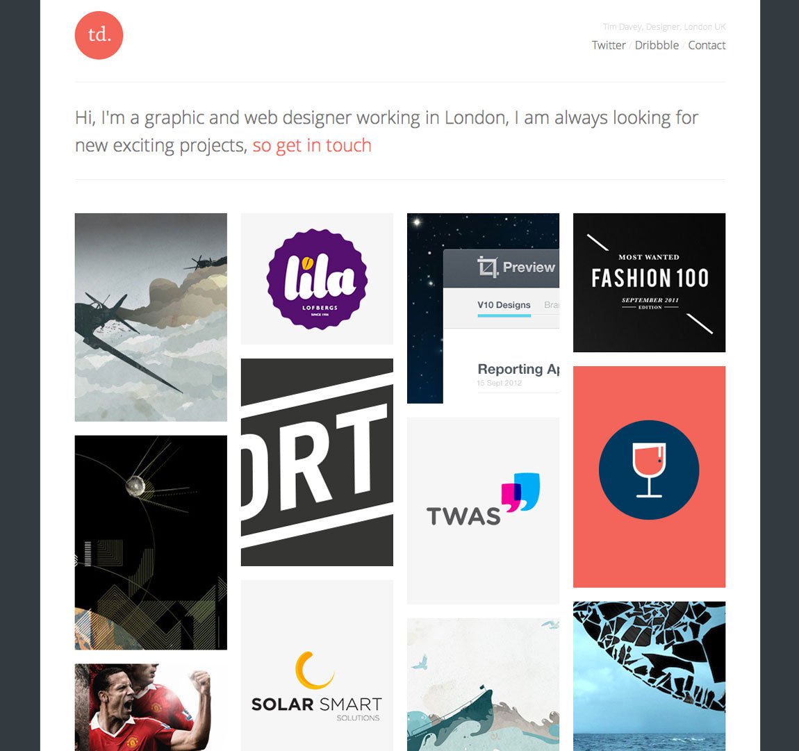 Tim Davey Website Screenshot
