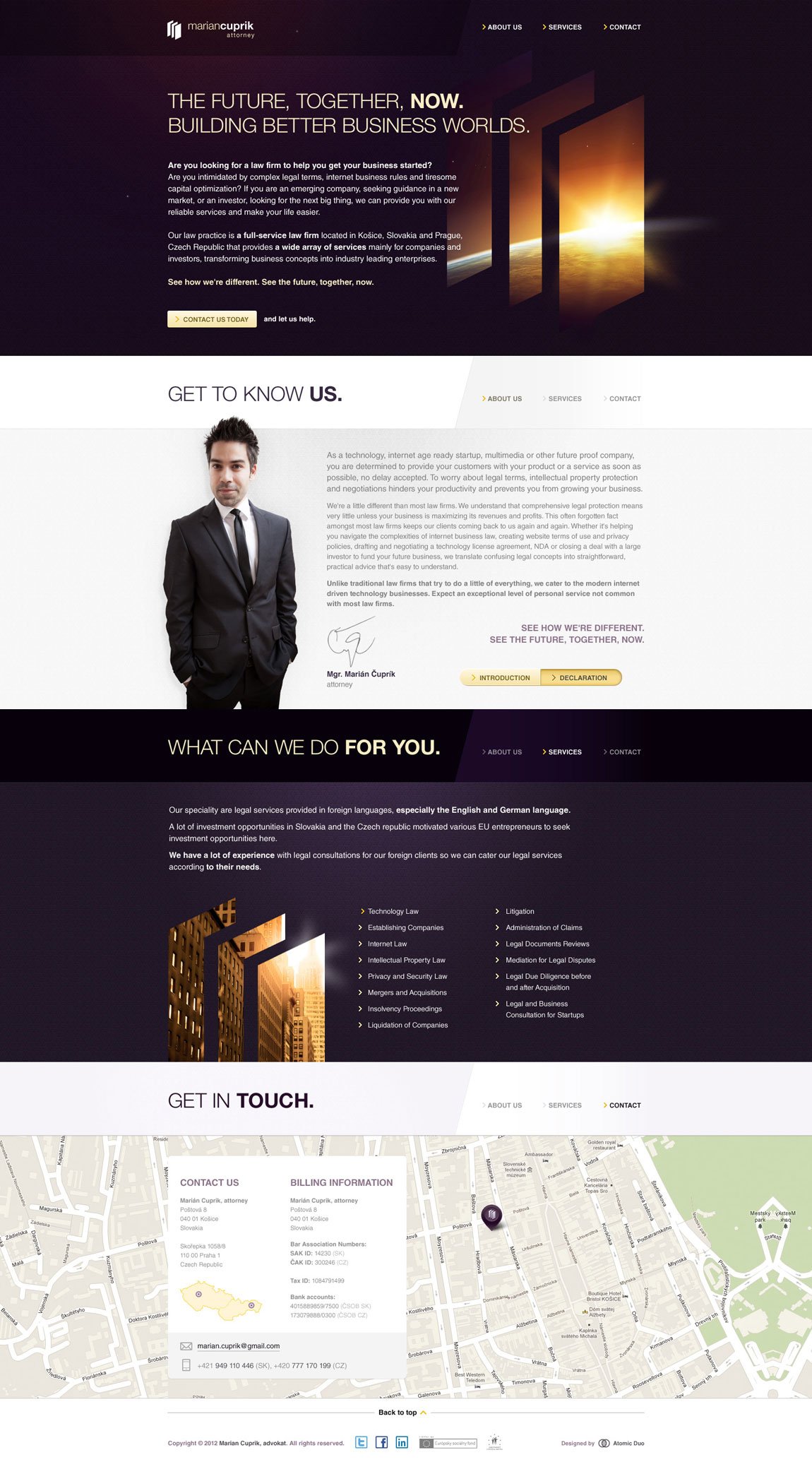 Marian Cuprik – Attorney Website Screenshot