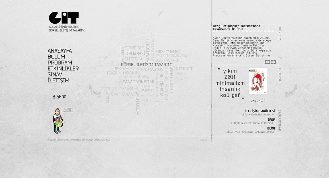 Kocaeli University VCD Department Website Screenshot