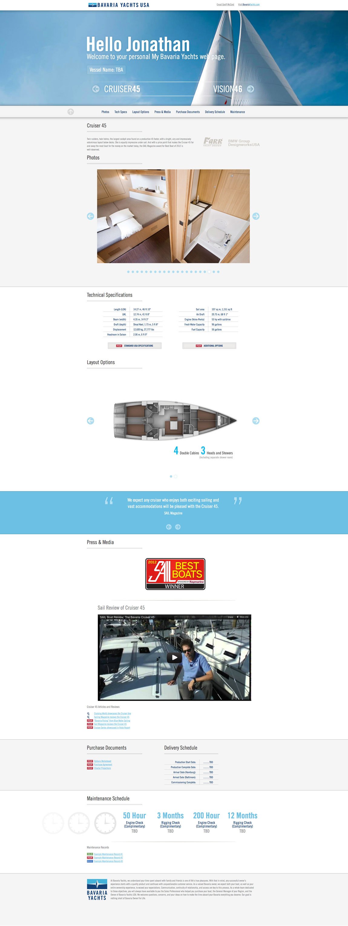 Bavaria Yachts Website Screenshot