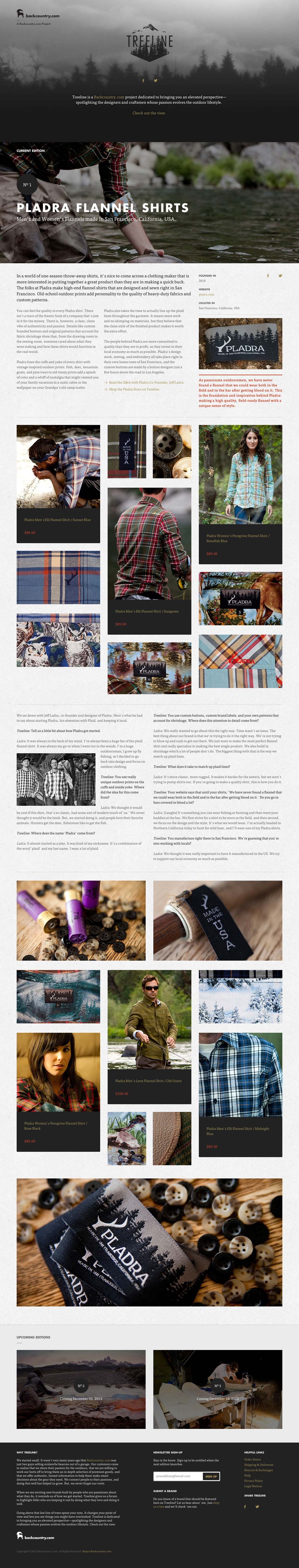 Treeline, A Backcountry.com Project Website Screenshot