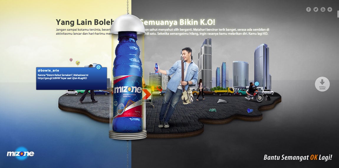 Mizone – From K.O. to O.K. Website Screenshot