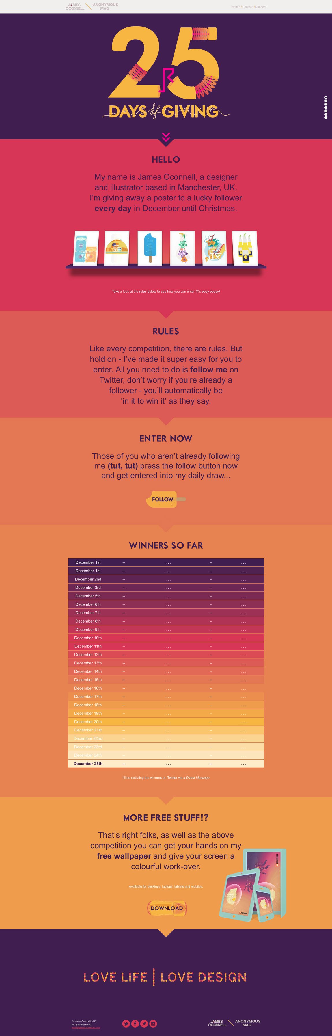 25 Days of Giving Website Screenshot