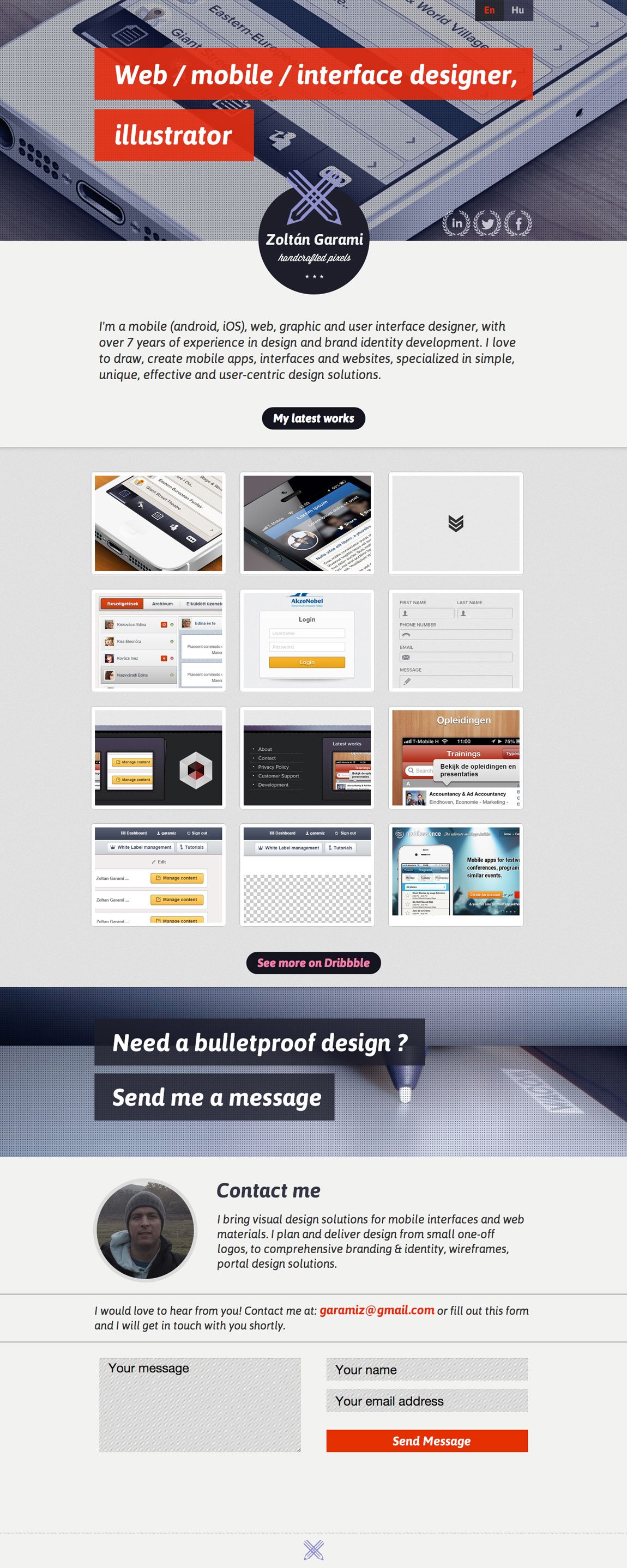 Zoltan Garami Website Screenshot