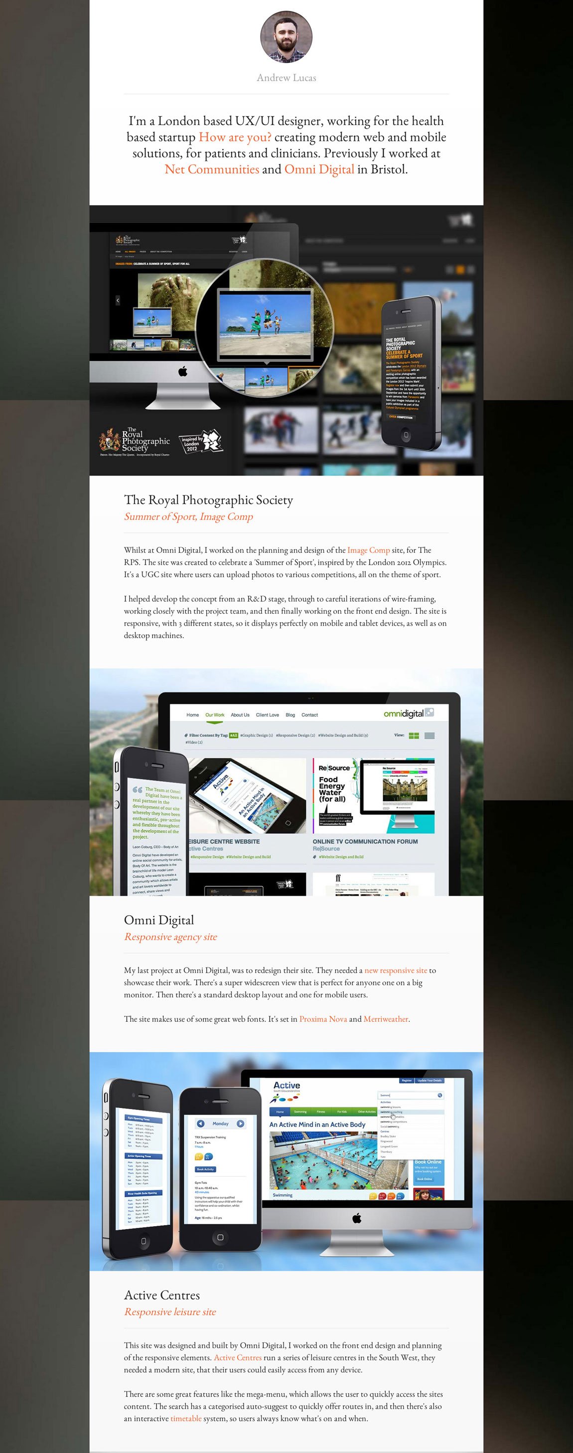 Andrew Lucas Website Screenshot