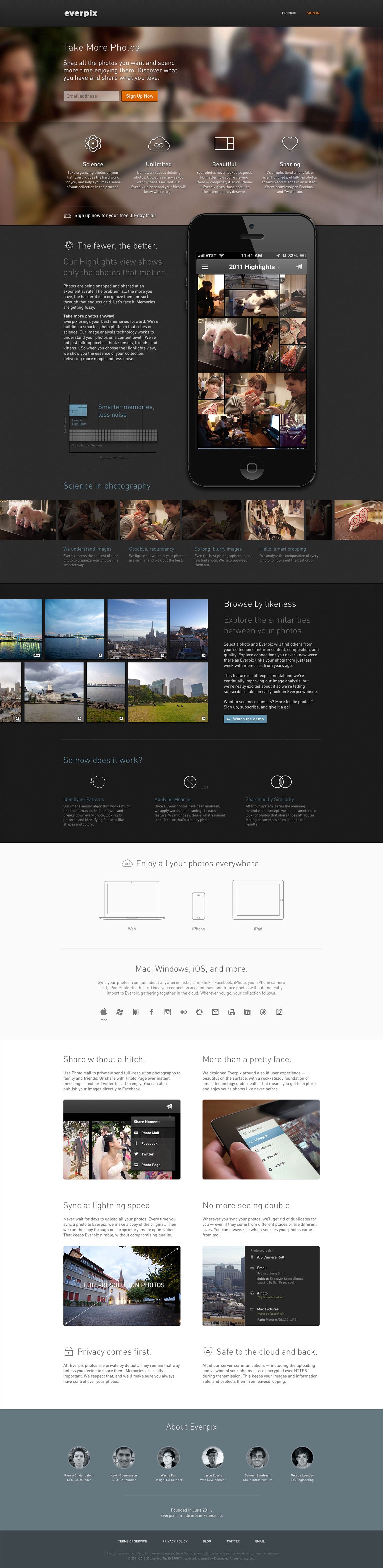Everpix Website Screenshot