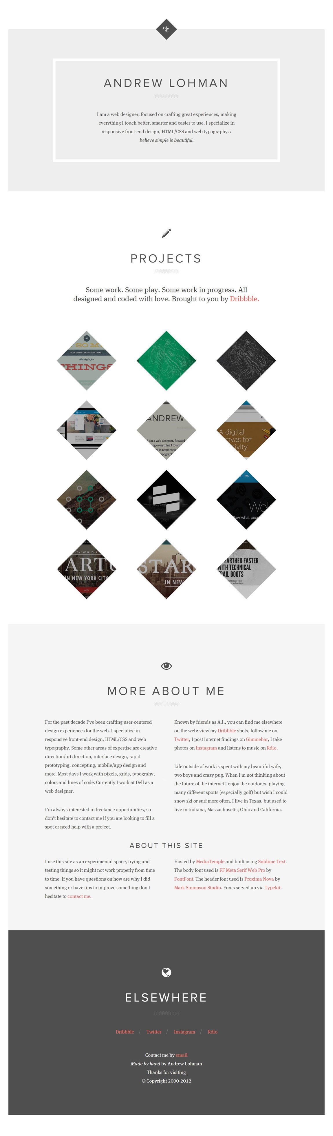 Andrew Lohman Website Screenshot