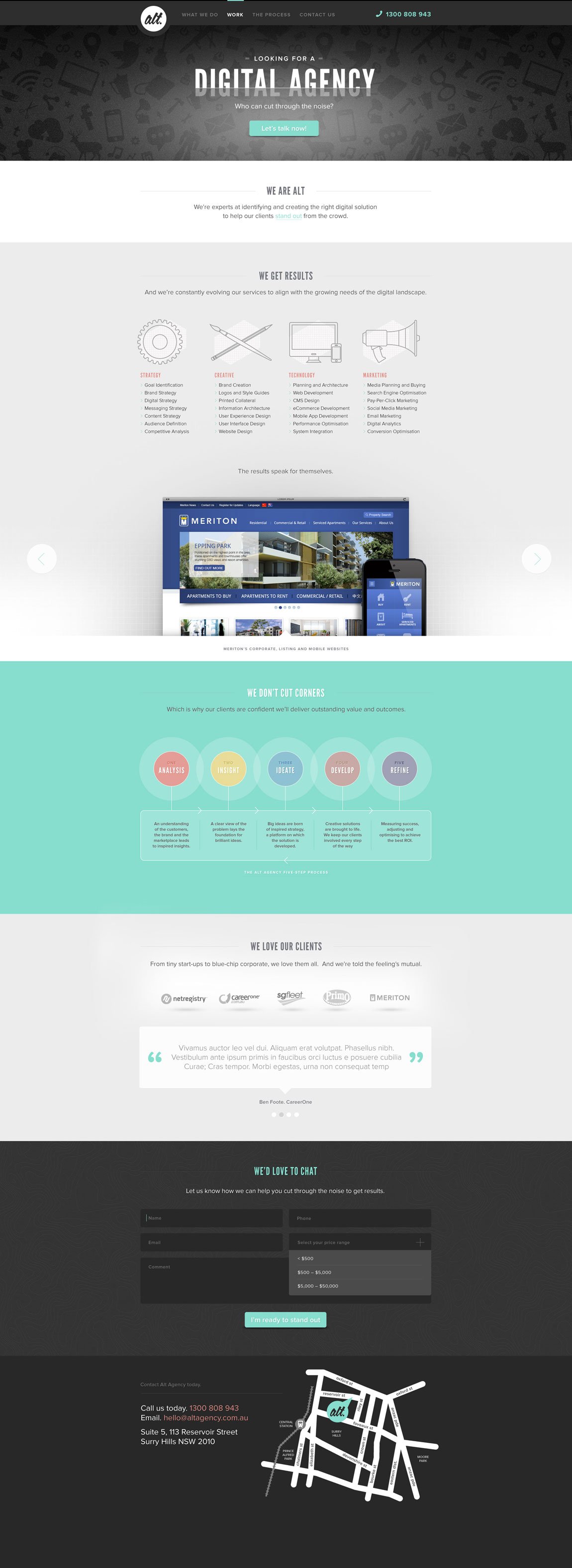 Alt Agency Website Screenshot