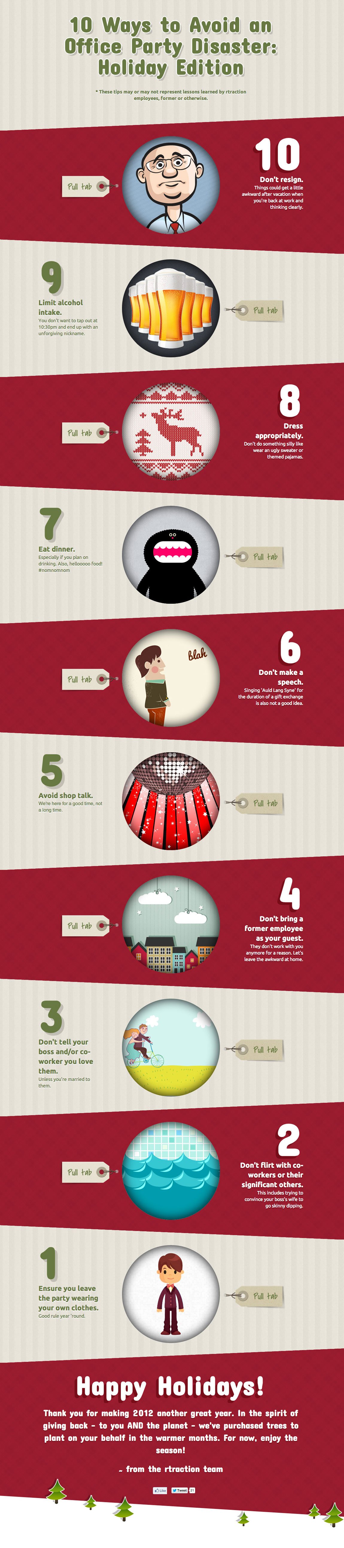 10 Ways to Avoid an Office Party Disaster: Holiday Edition Website Screenshot