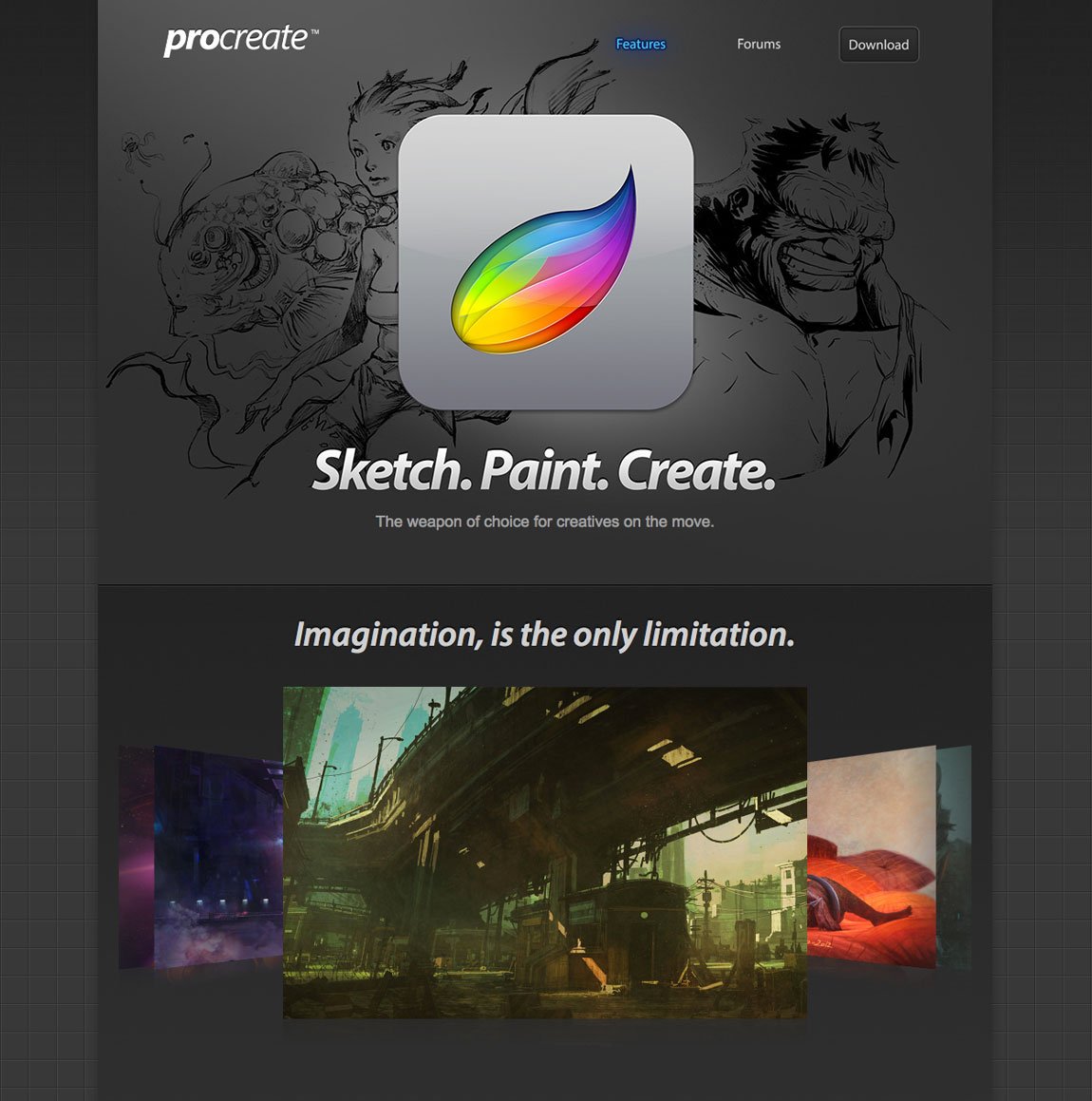 Procreate Website Screenshot