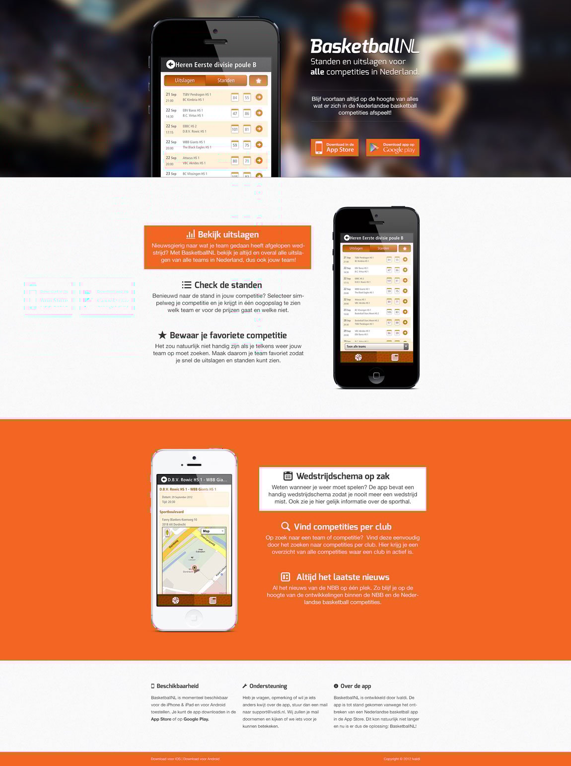 BasketballNL Website Screenshot