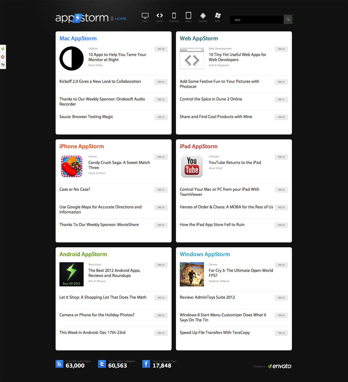 App Storm Website Screenshot