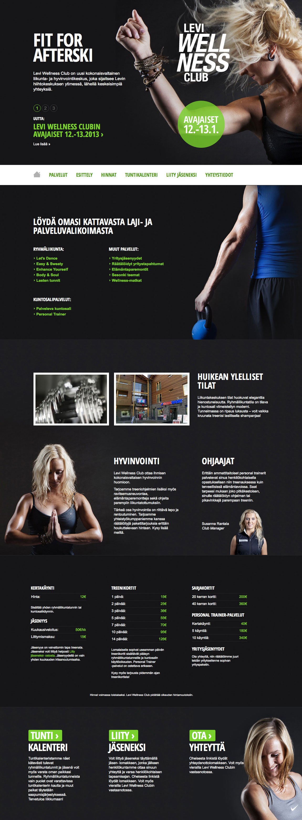 Levi Wellness Club Website Screenshot