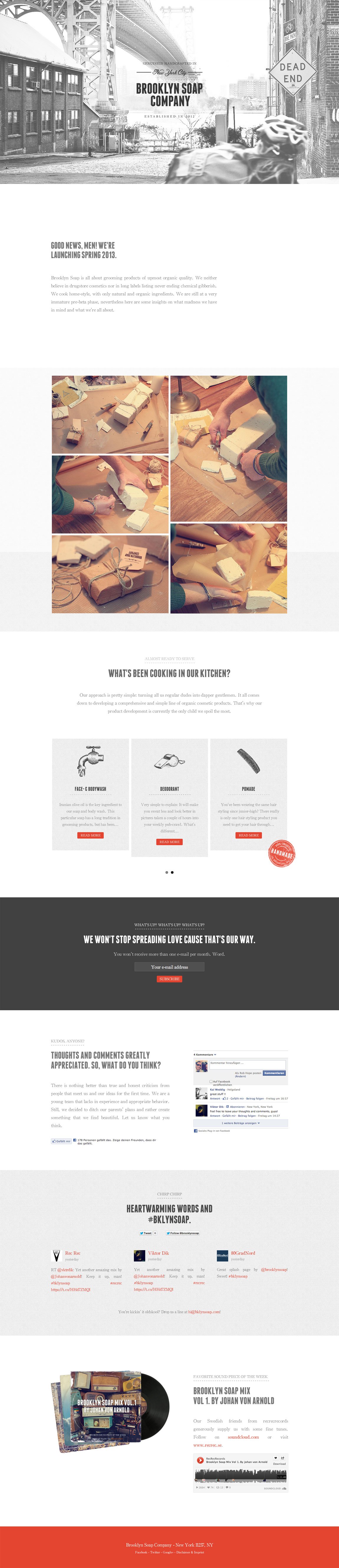 The Brooklyn Soap Company Website Screenshot