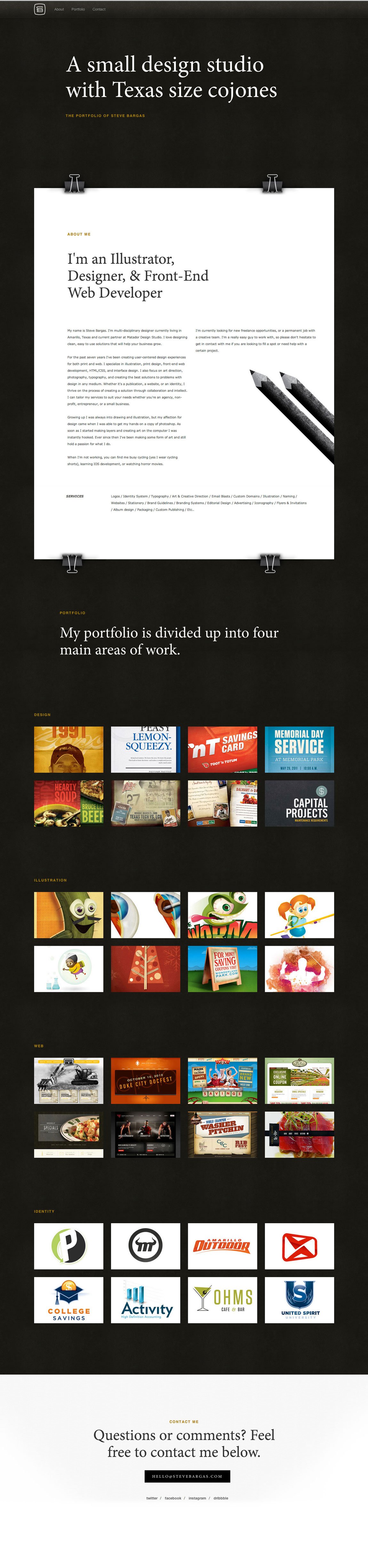 Steve Bargas Website Screenshot