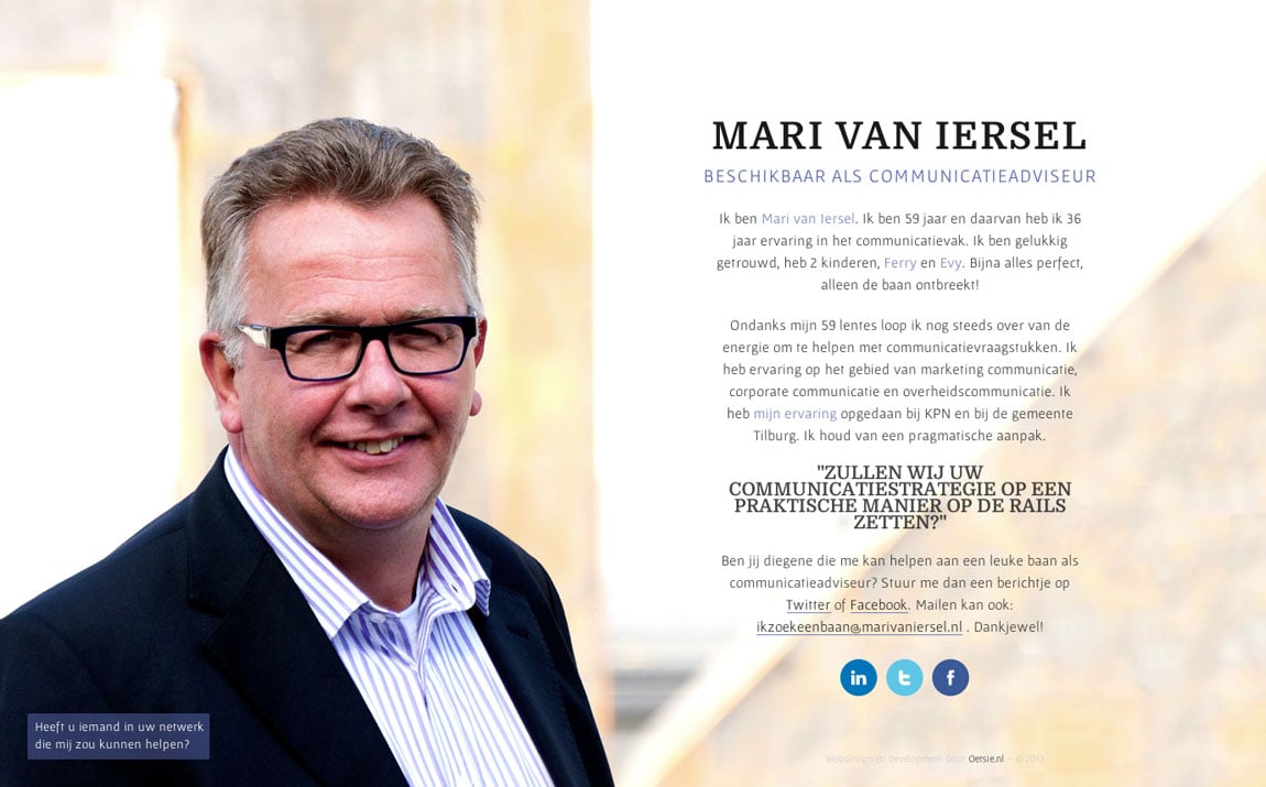 Mari van Iersel Website Screenshot