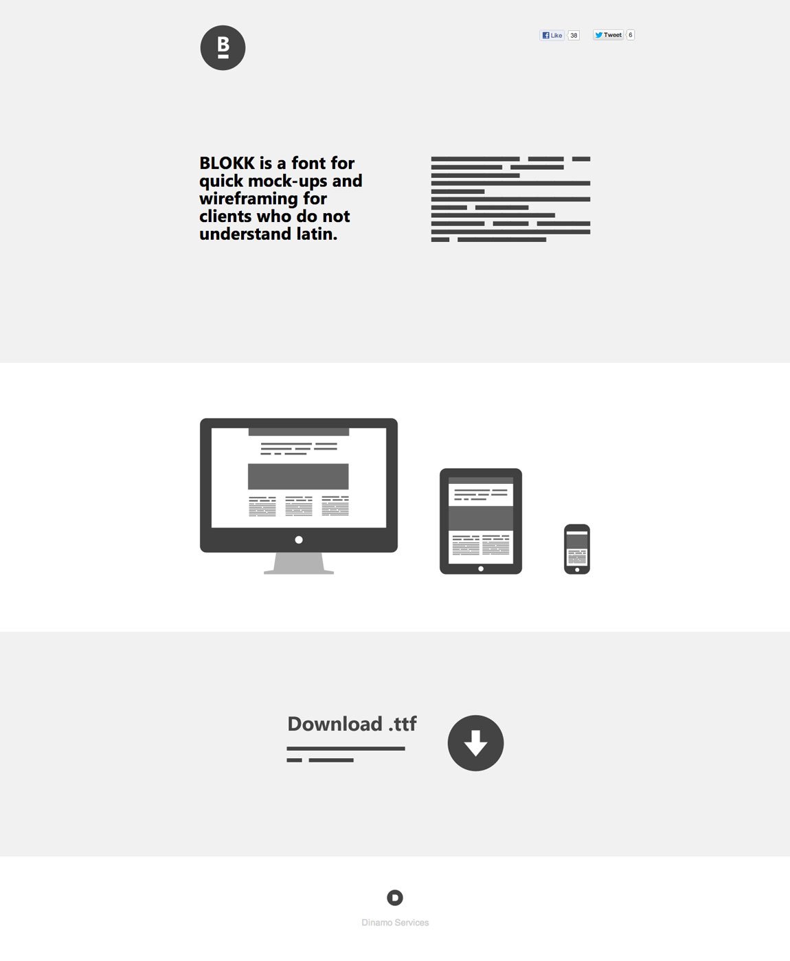 BLOKK font Website Screenshot