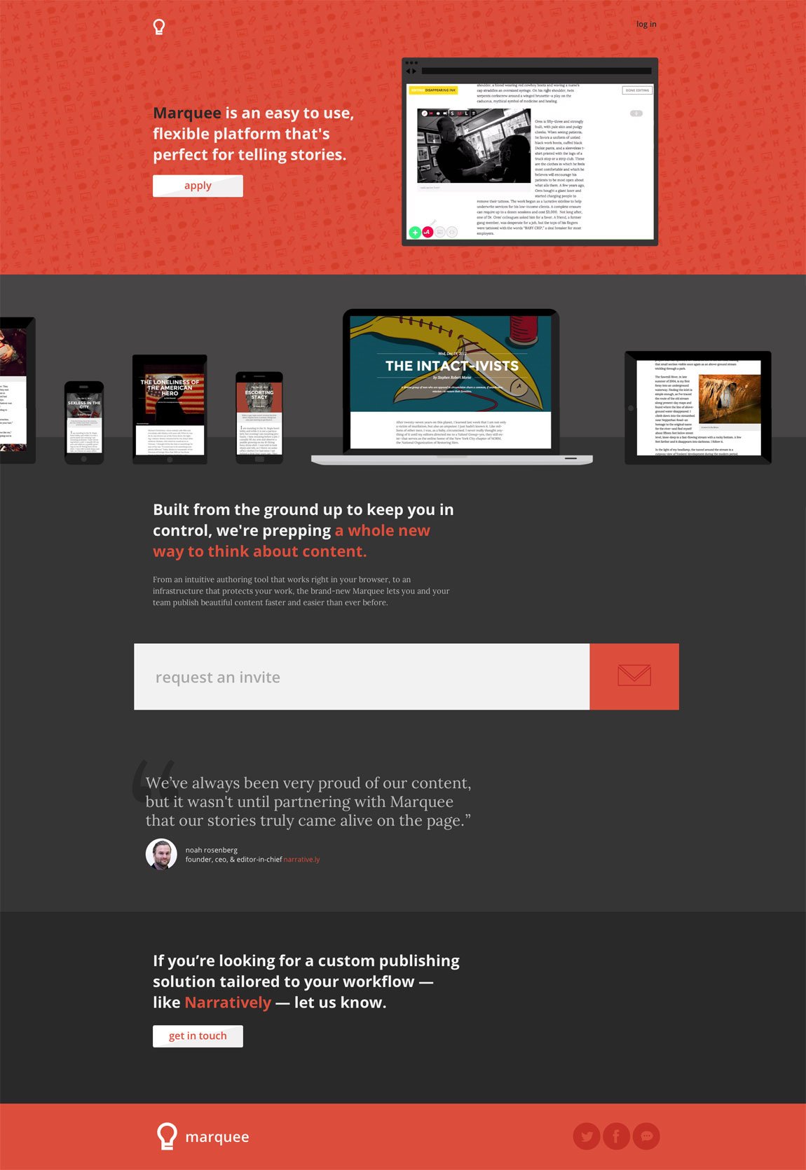 Marquee Website Screenshot