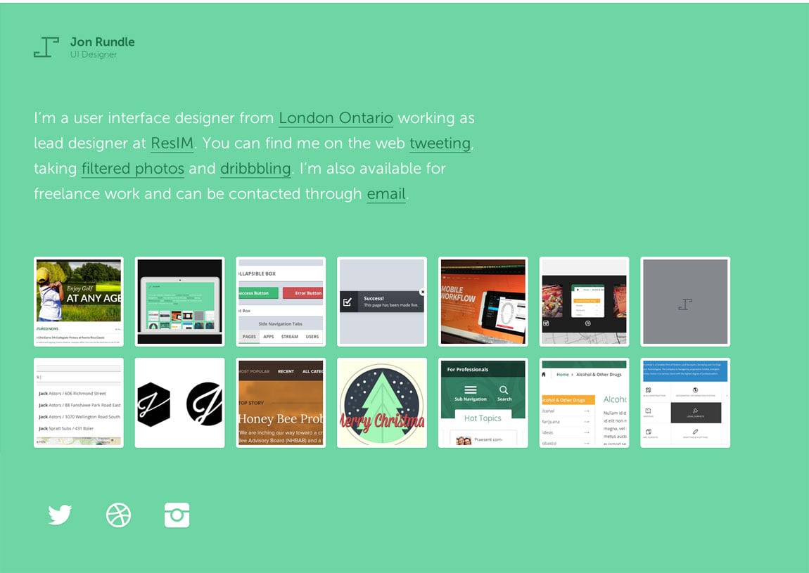 Jon Rundle Website Screenshot