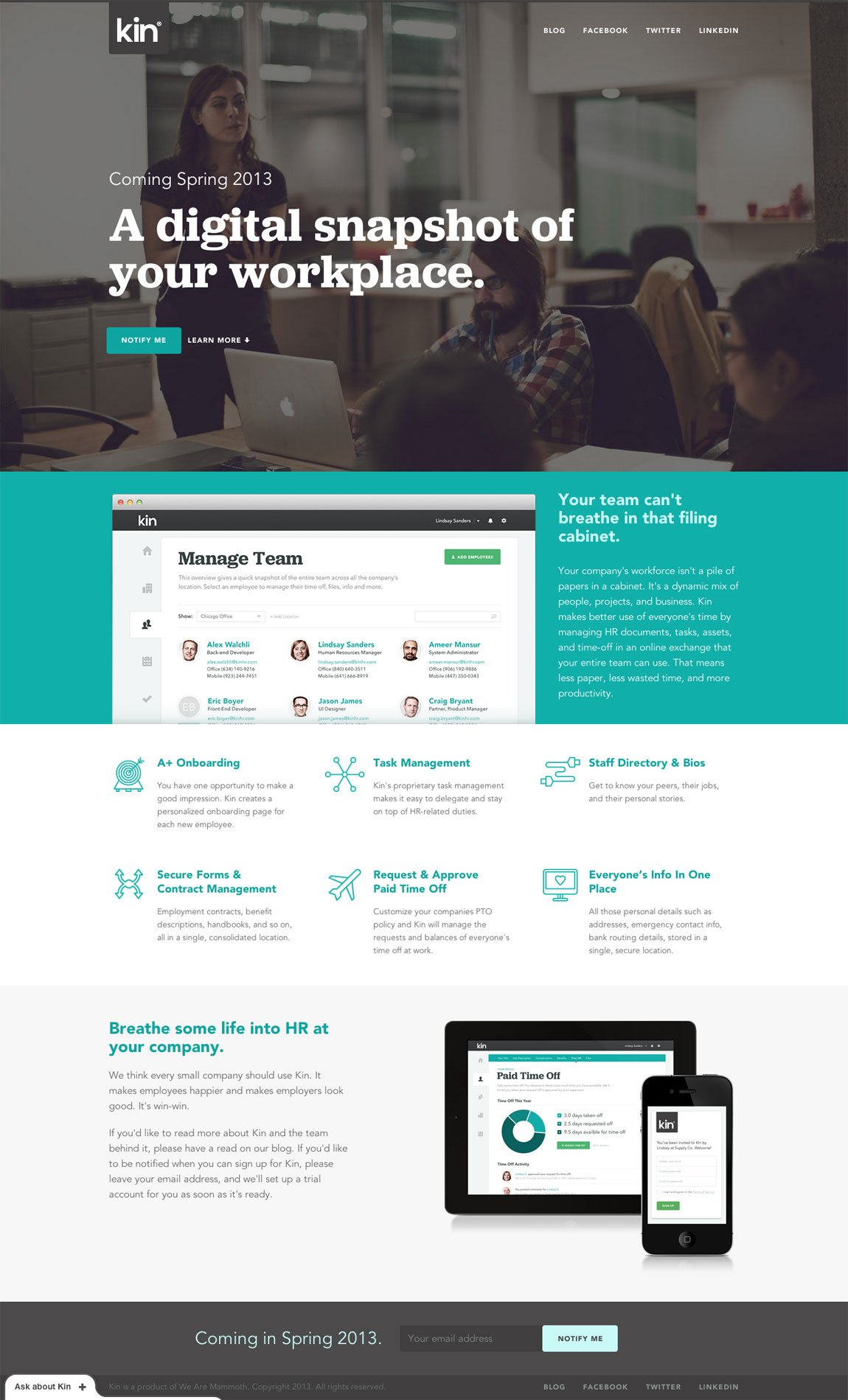 Kin Website Screenshot
