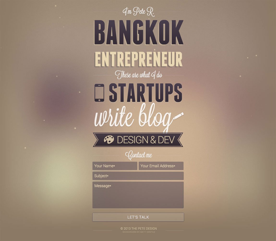 The Pete Design Website Screenshot