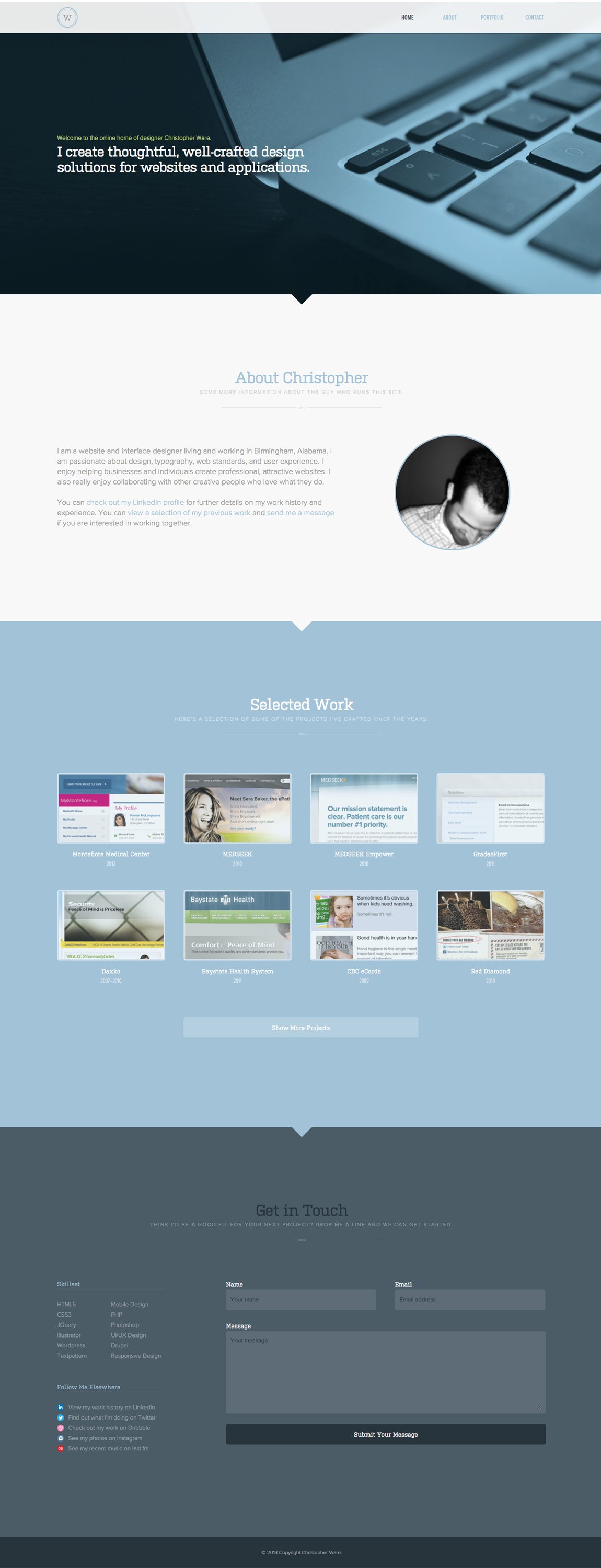 Christopher Ware Website Screenshot