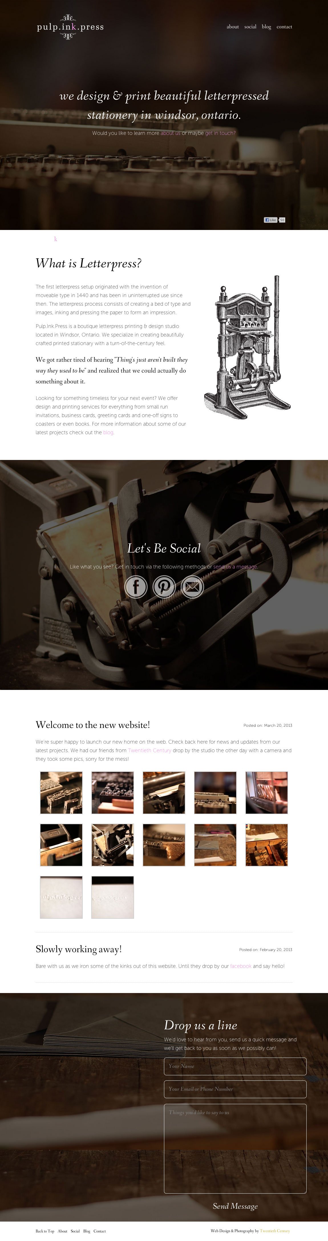 Pulp Ink Press Website Screenshot