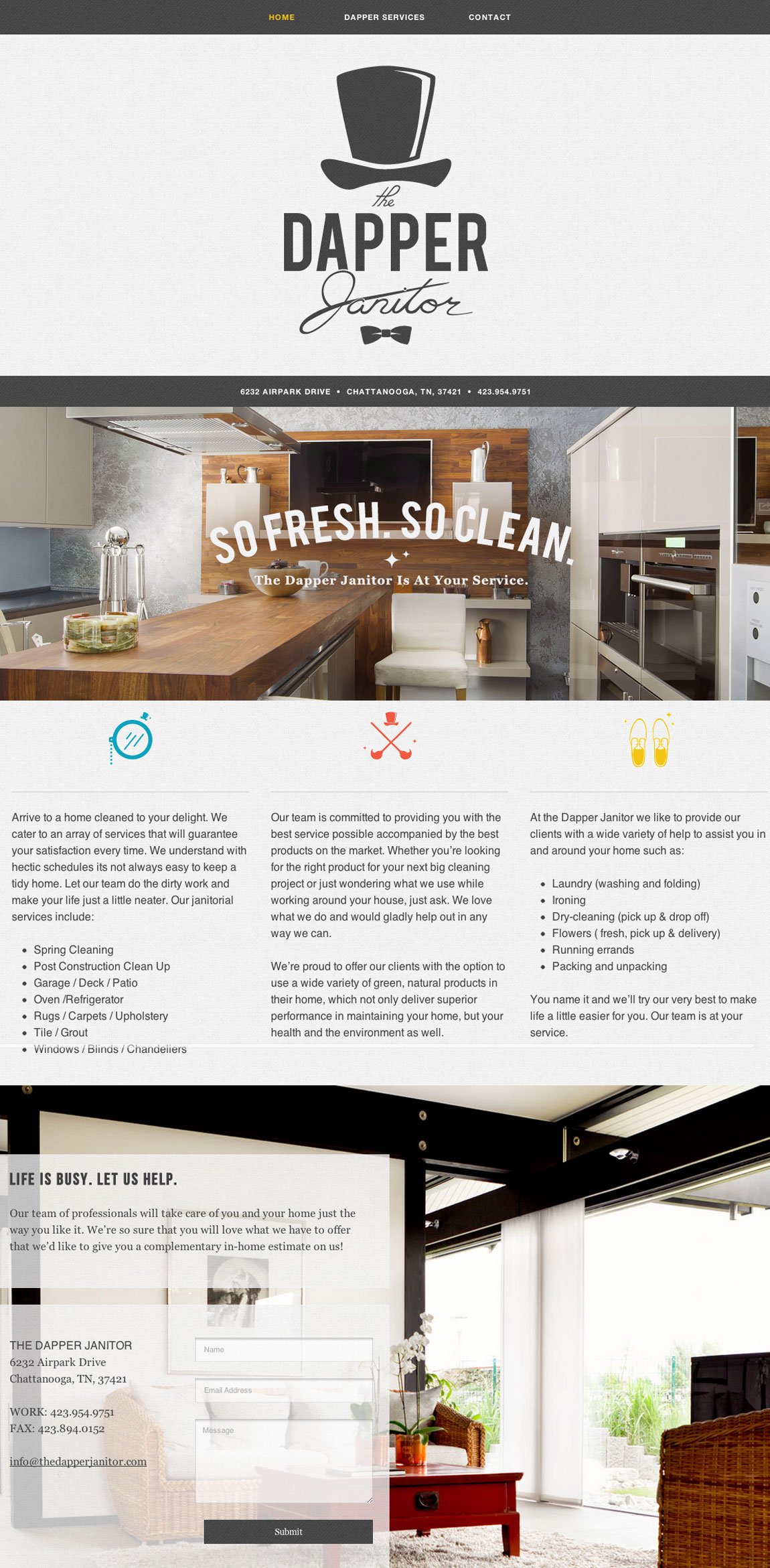 The Dapper Janitor Website Screenshot