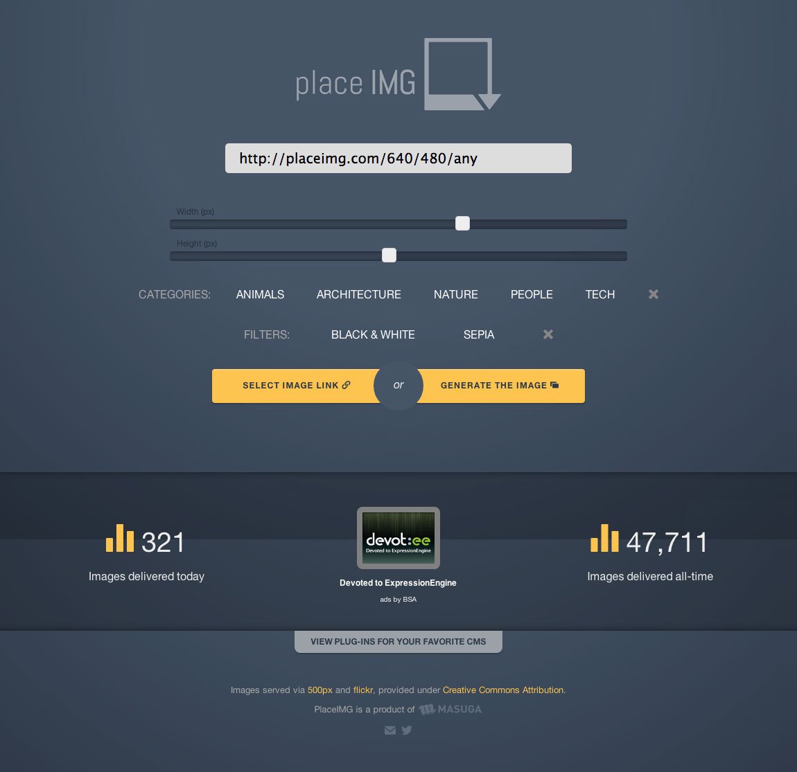 PlaceIMG Website Screenshot