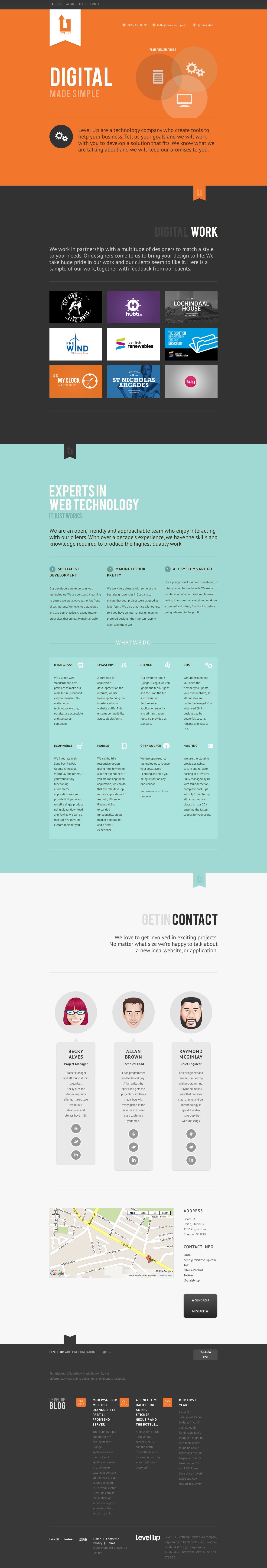 Level Up Website Screenshot