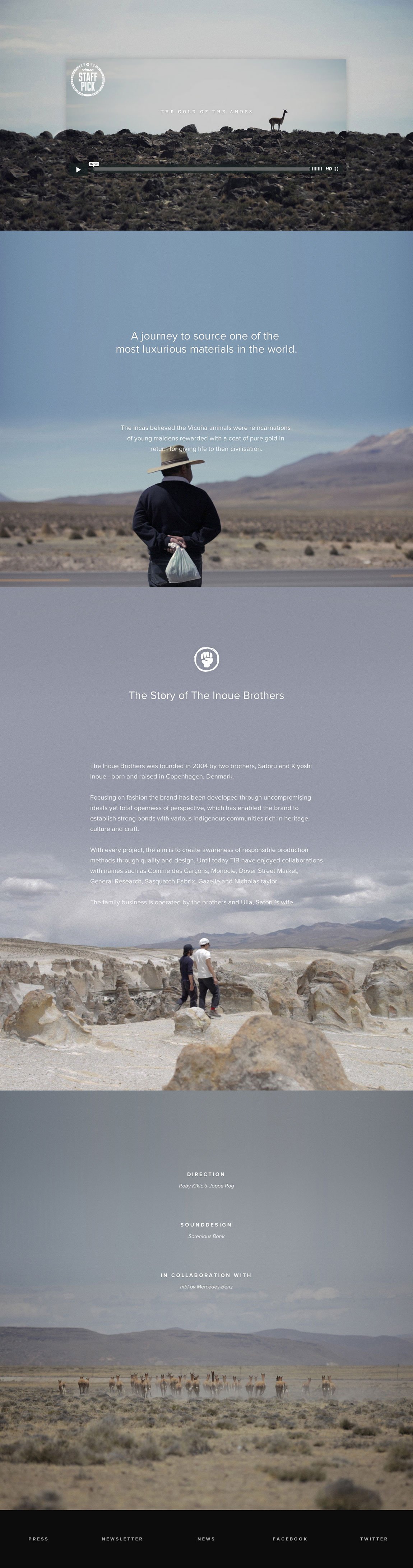 The Gold of The Andes Website Screenshot