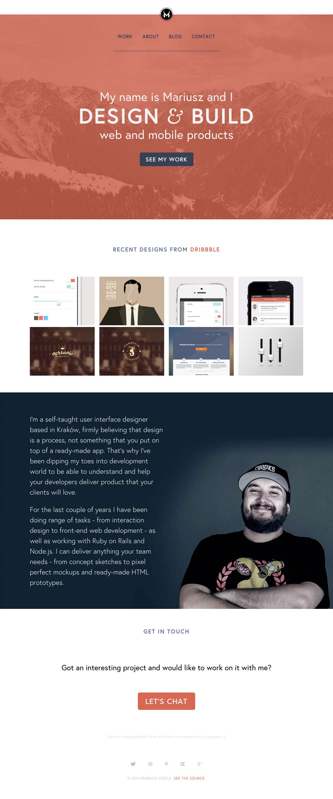 Mariusz Cieśla Website Screenshot