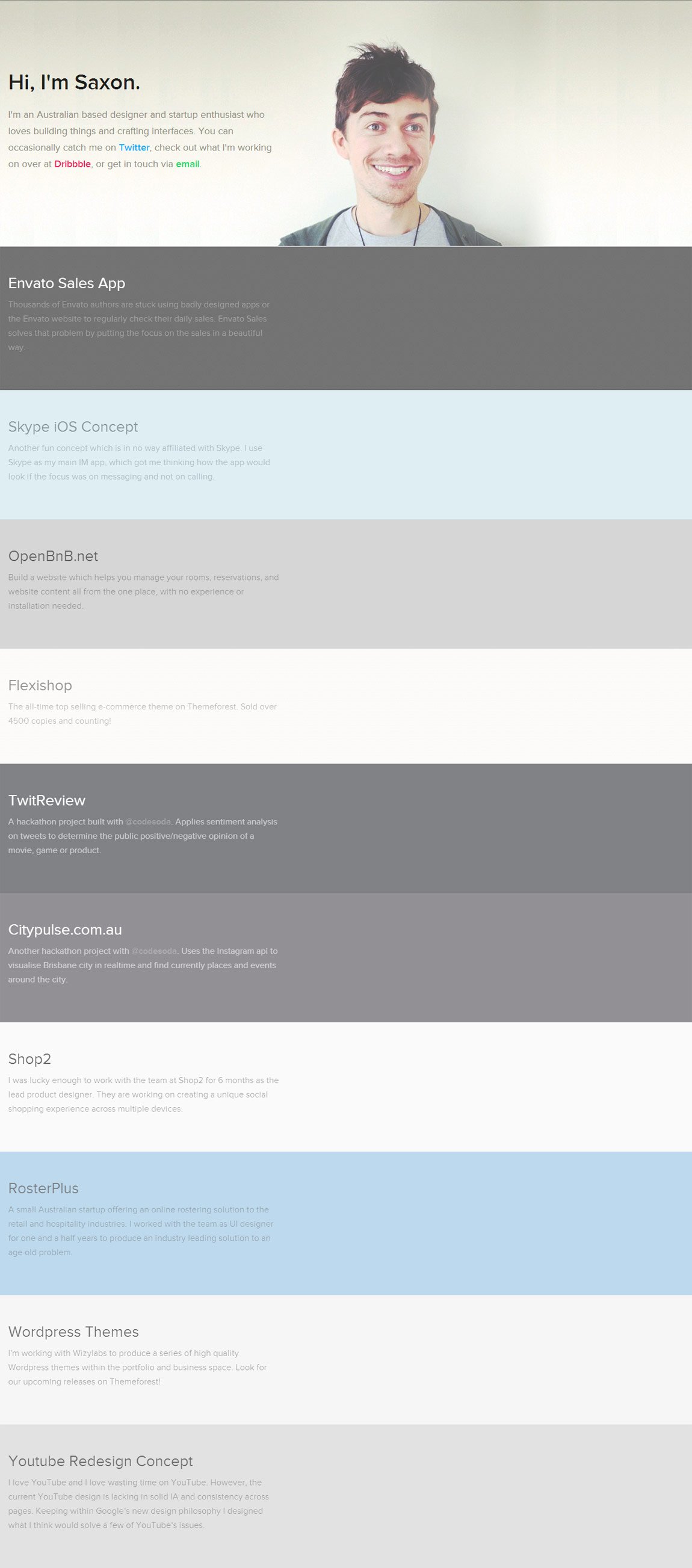 Saxon Fletcher Website Screenshot