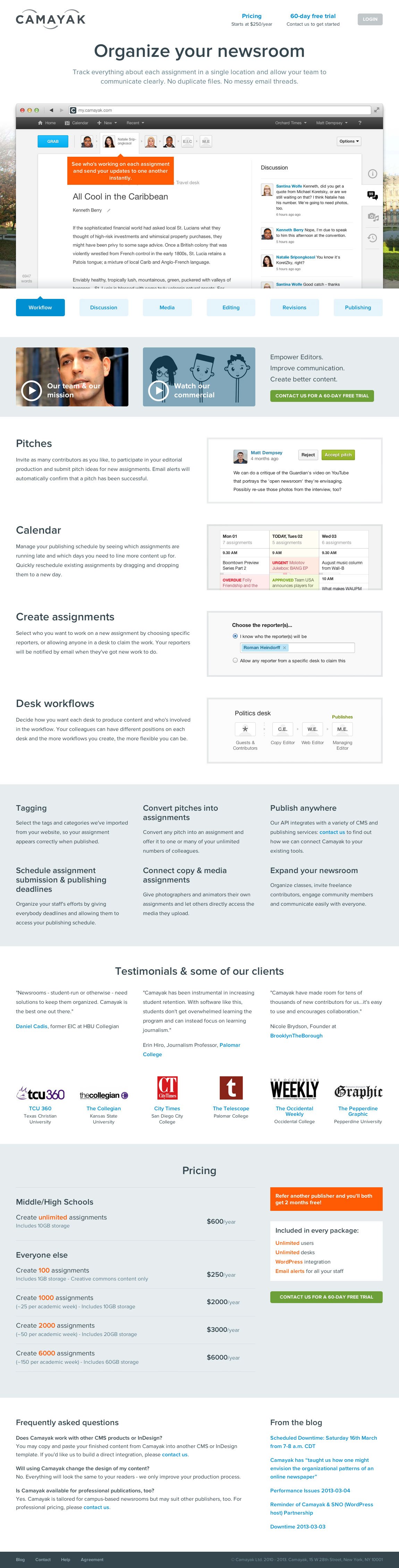 Camayak Website Screenshot