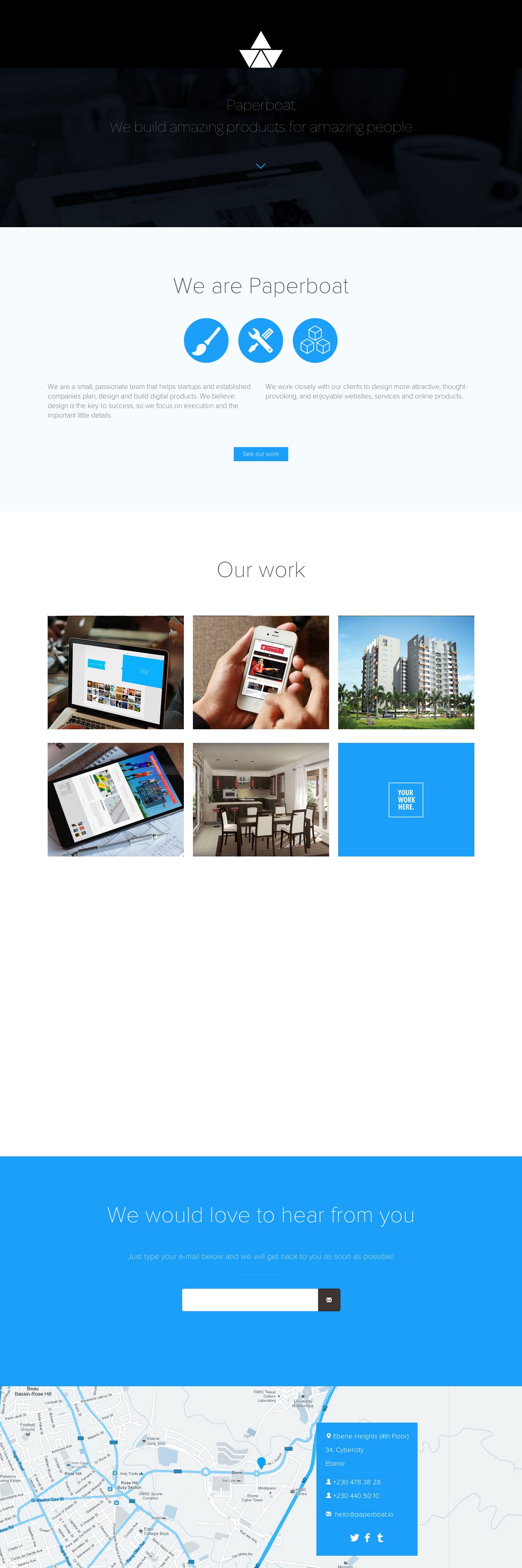 Paperboat Website Screenshot