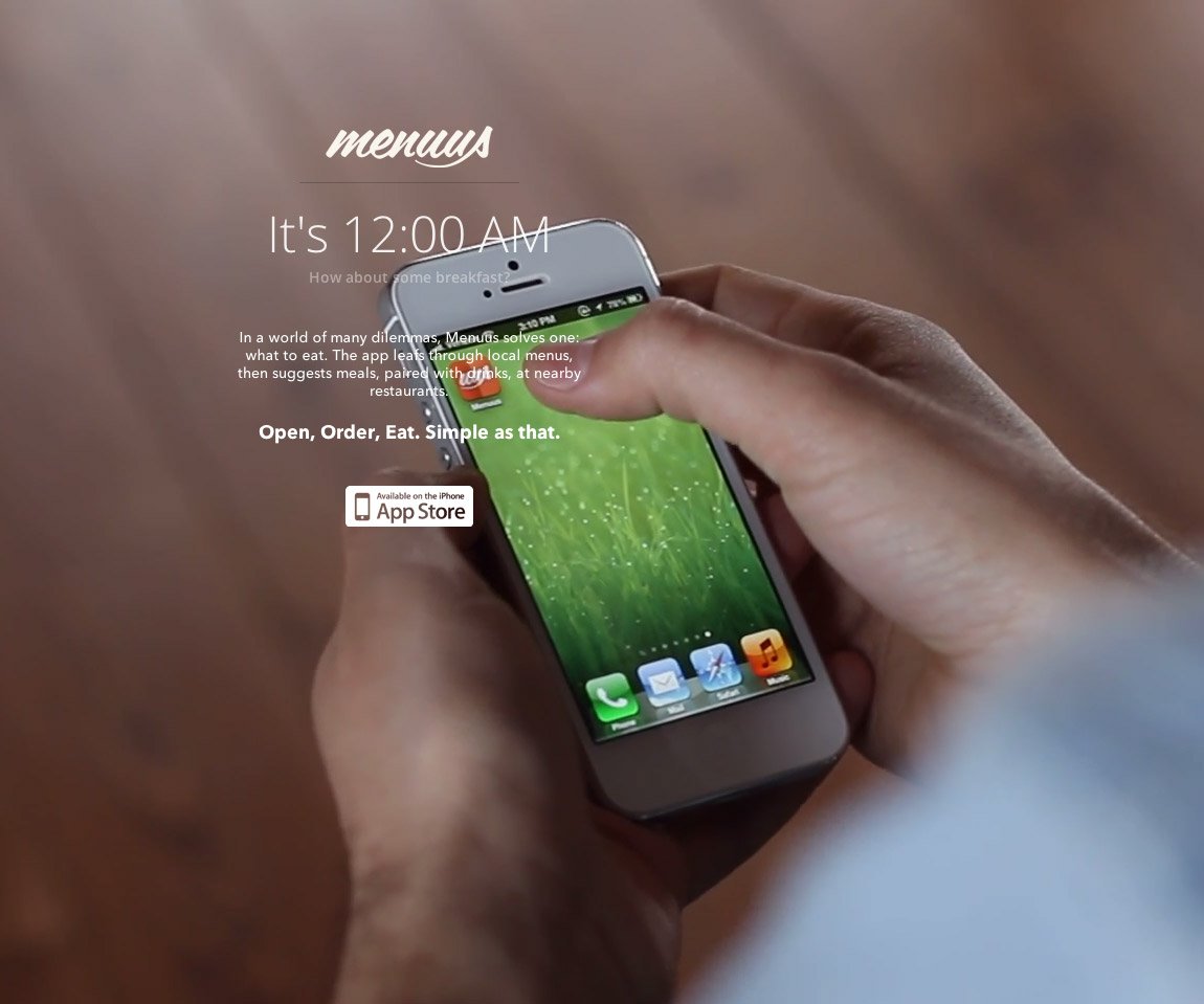 Menuus App Website Screenshot