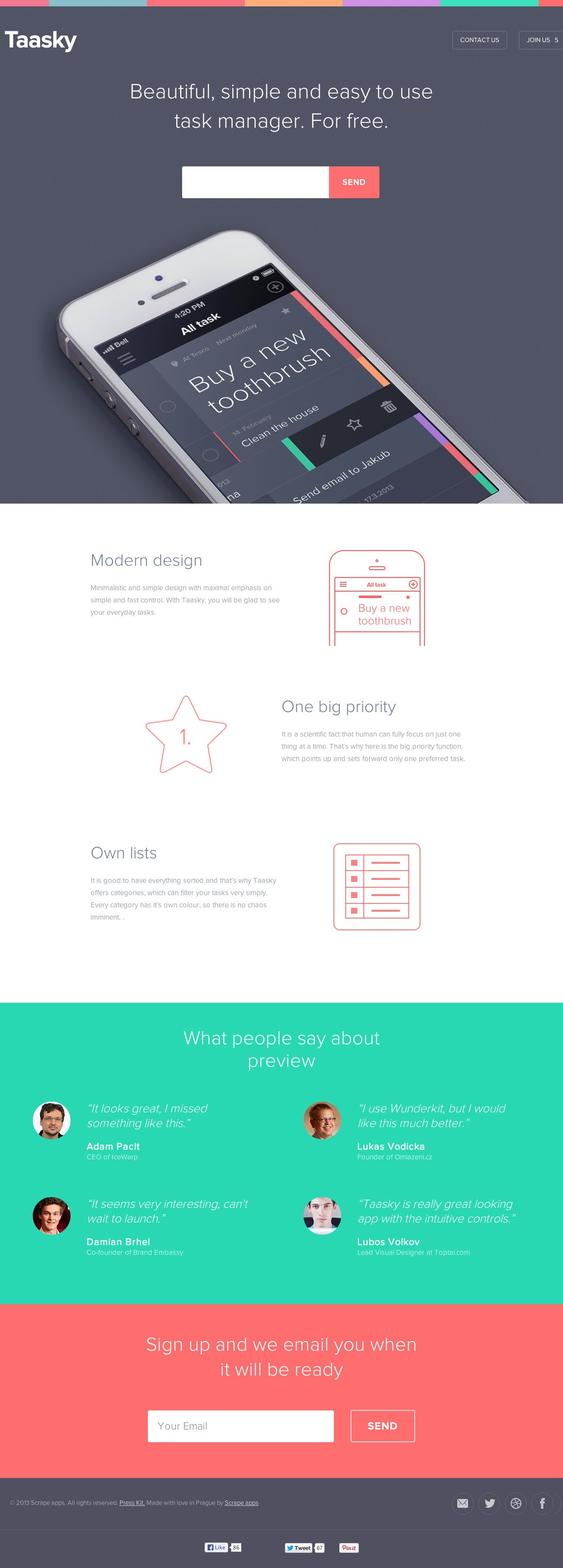 Taasky Website Screenshot