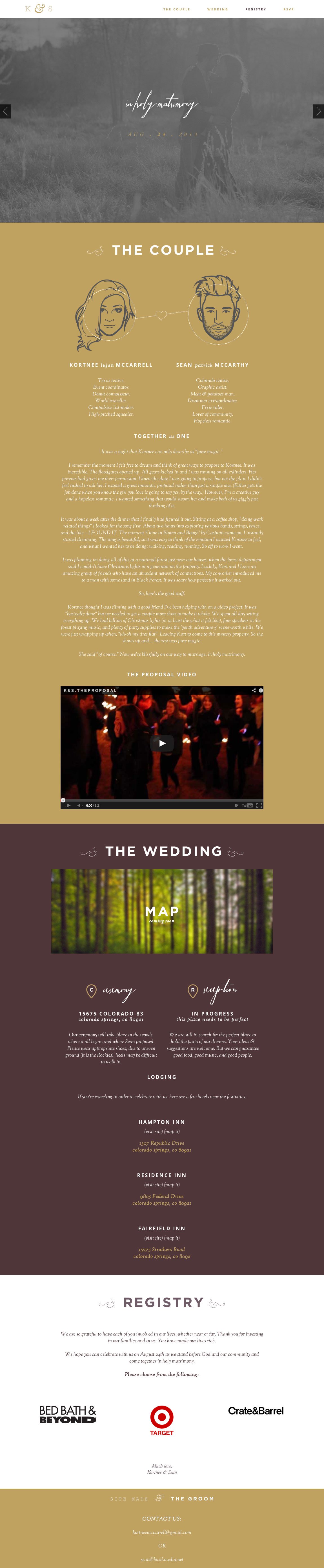 Kortnee & Sean Website Screenshot