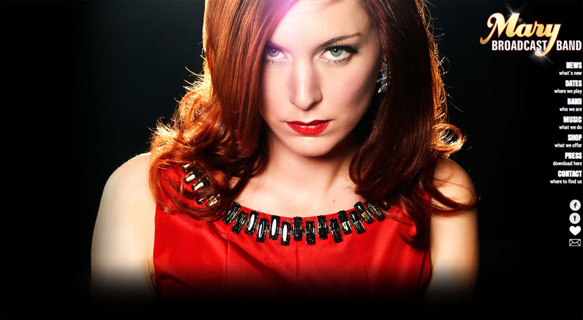 Mary Broadcast Band Website Screenshot