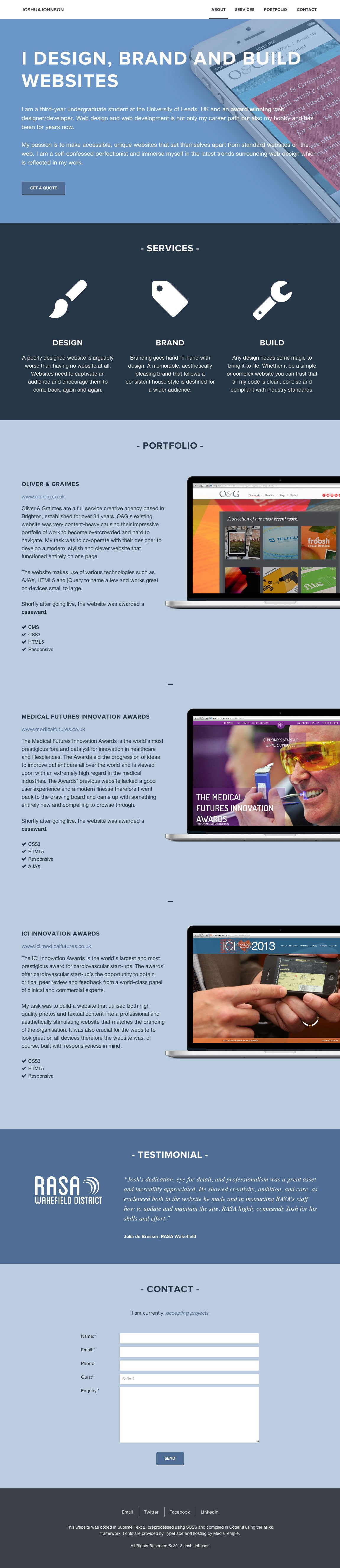 Josh Johnson Website Screenshot
