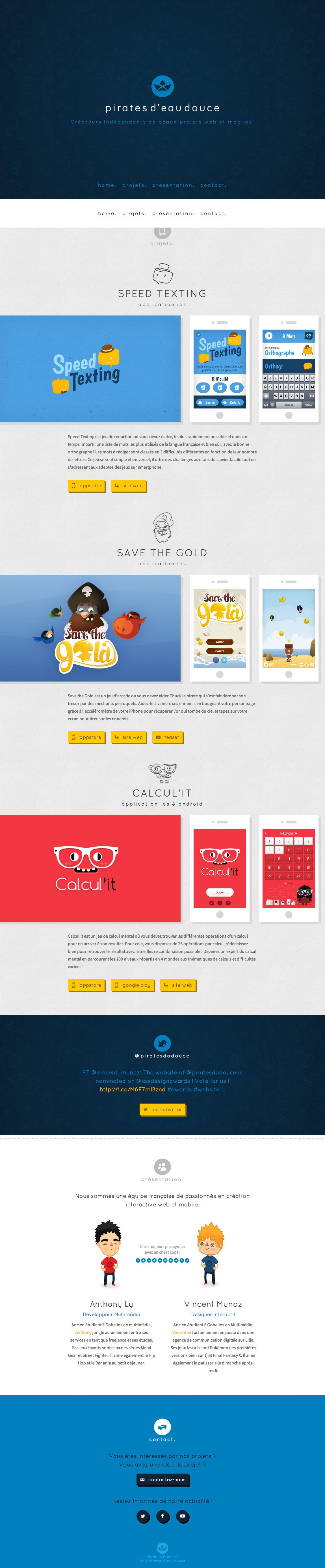 Pirates d’eau douce Website Screenshot