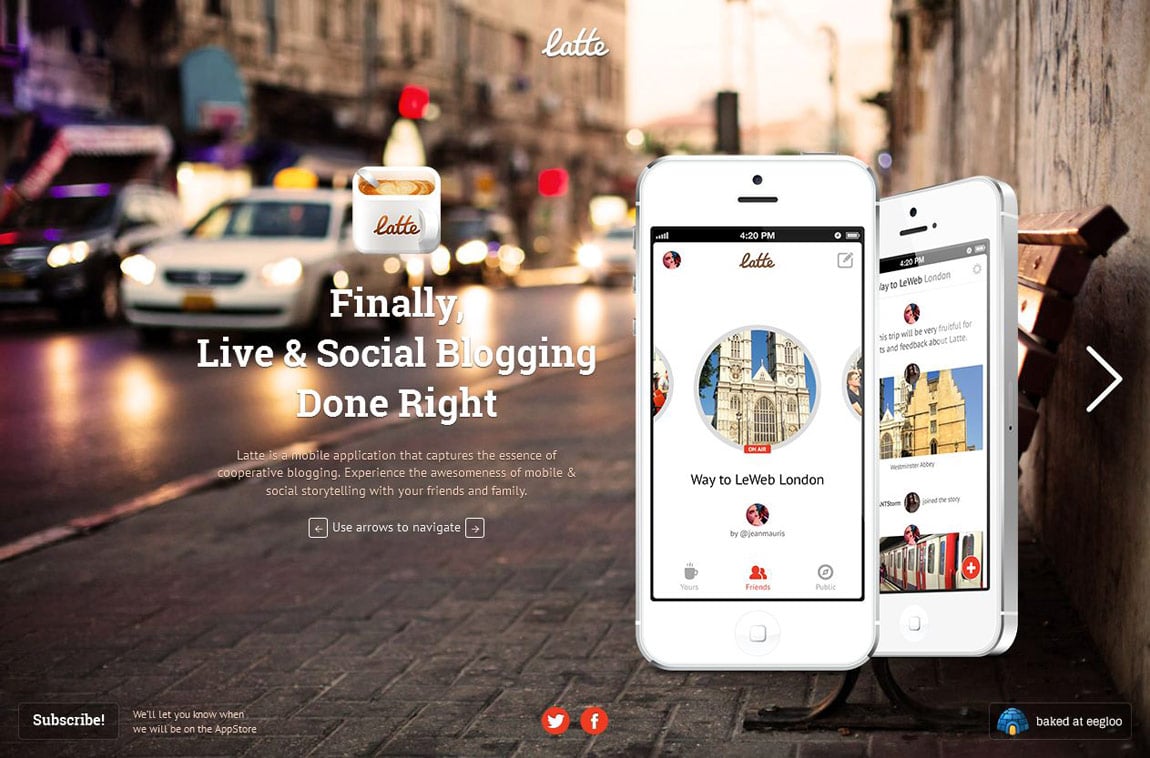 Latte Website Screenshot