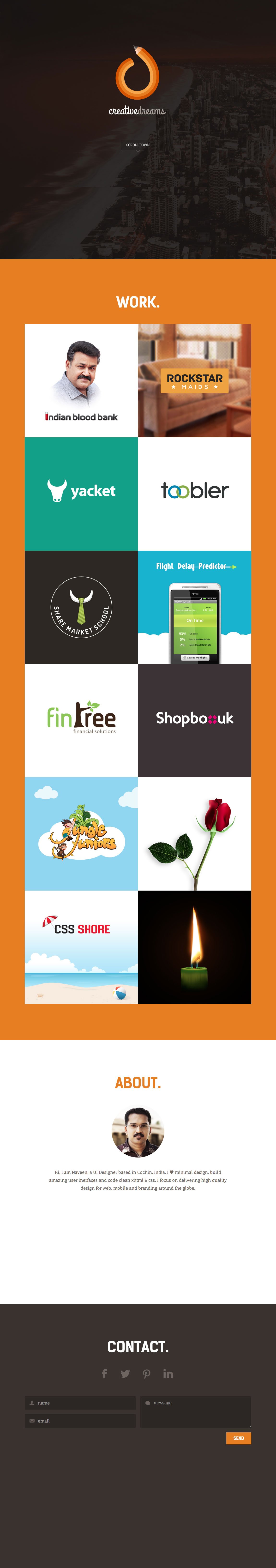 Creative Dreams Website Screenshot