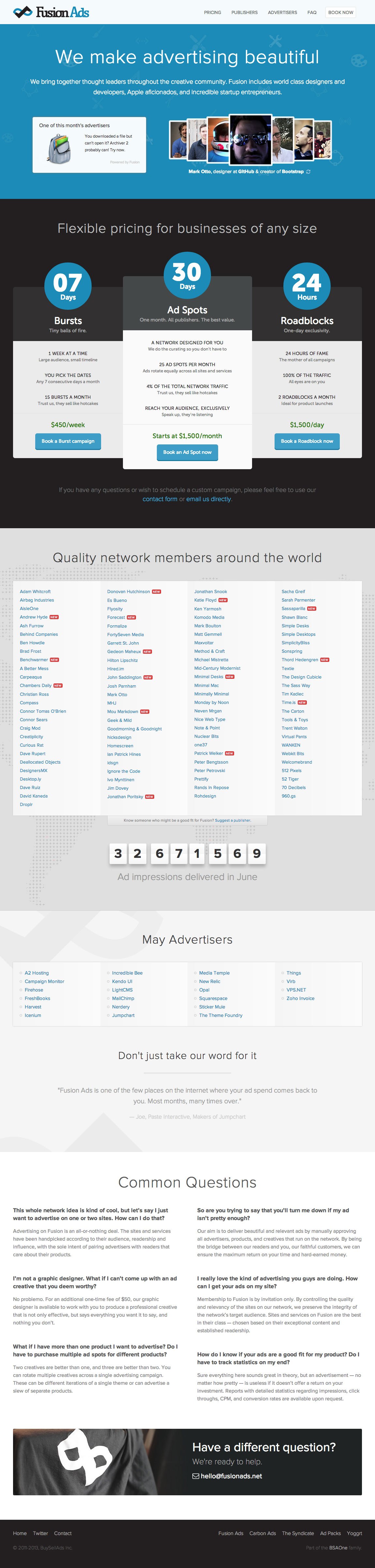 Fusion Ads Website Screenshot